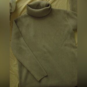 H&M Ribbed Turtleneck Sweater in grey